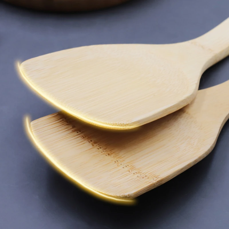1 Pcs Bamboo Non Stick Frying Pan Spatula Rice Spoon Spatula High Temperature Resistant Cooking Tool Home Supplies