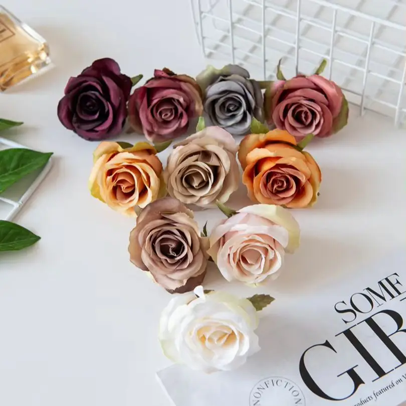 

Artificial Flowers Wall Silk Roses Diy Gifts Box Valentine's Present Home vase table Festival Outdoor Garden Wedding Scene Decor