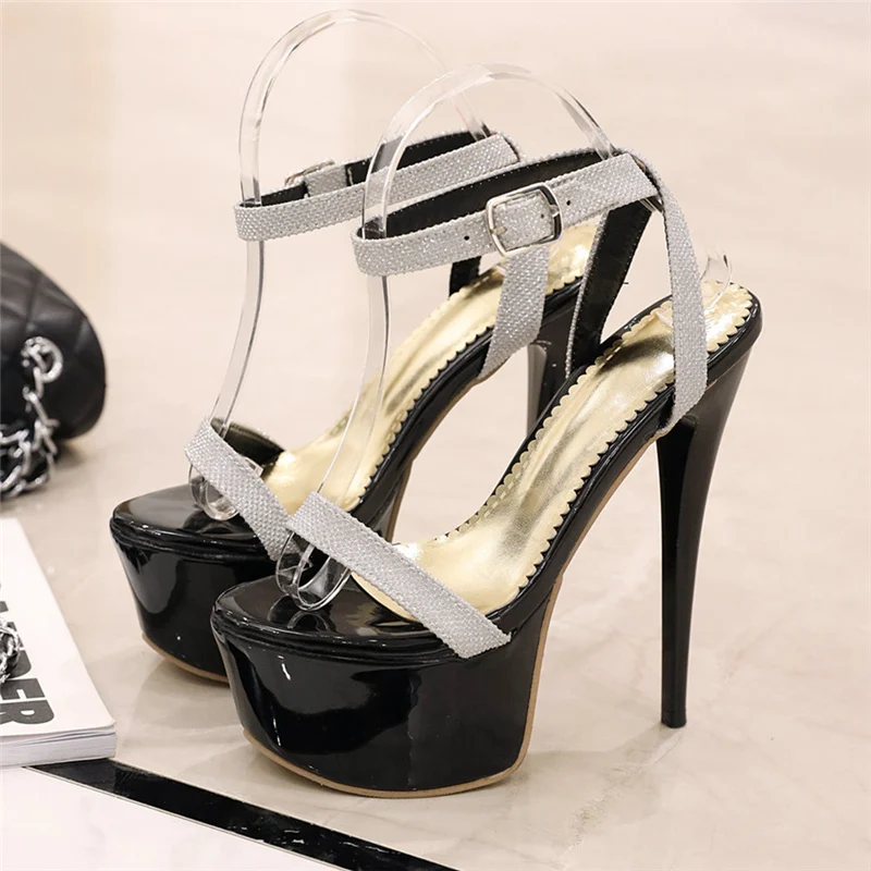 Luxury Summer Sandals Women Sexy Extreme High Heels 16cm Flip Flops Platform Luxury Party Wedding Shoes Female Large Size 45