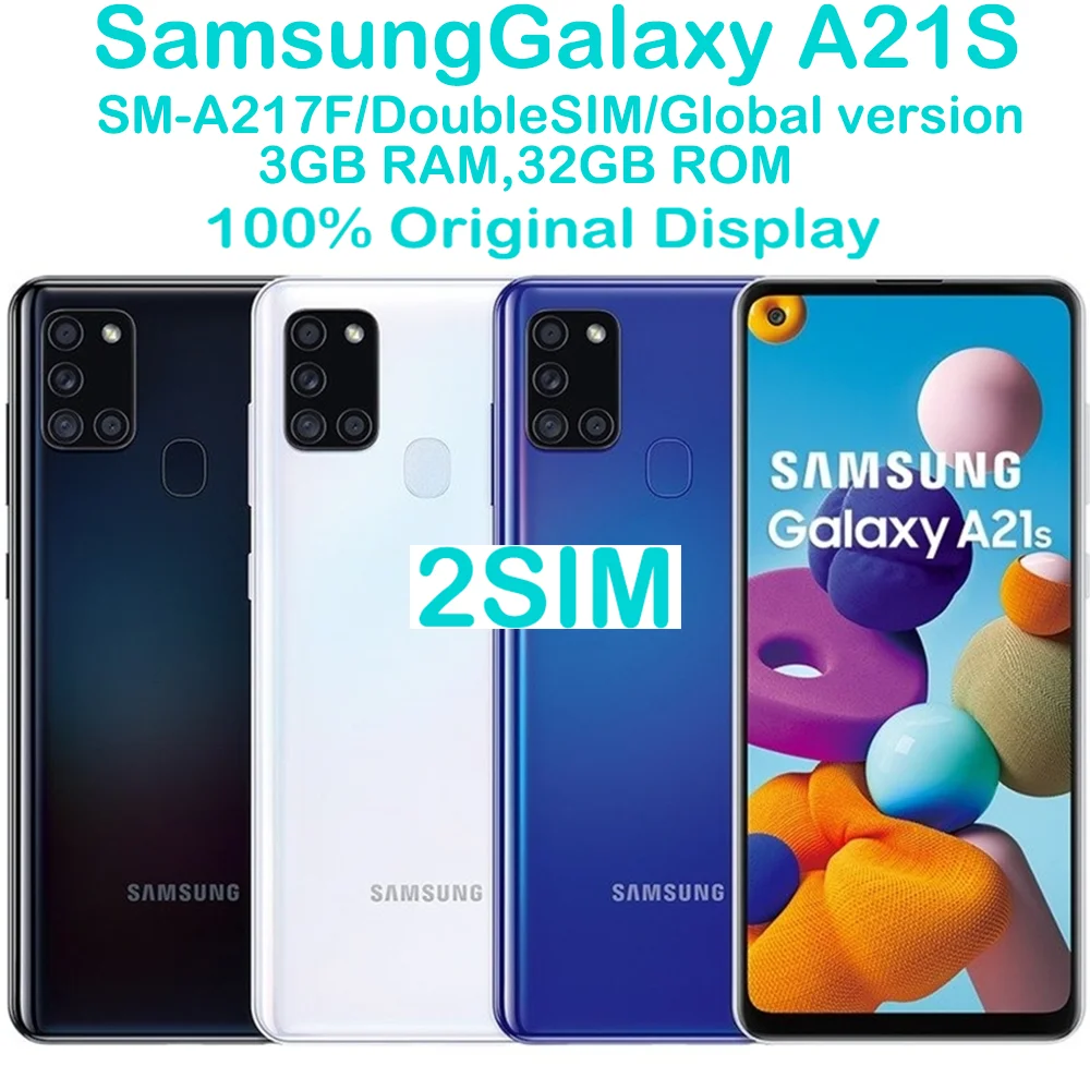 Samsung Galaxy A21S Smart Android Phone 6.5-inch 2SIM Global Edition Four Camera 48MP Samsung Smartphone 4000mAhOriginalUnlocked