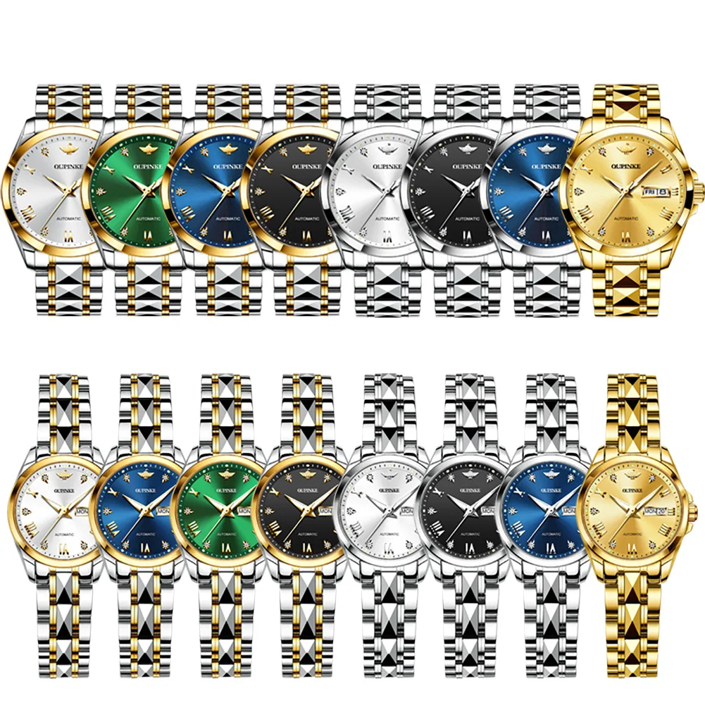 

OUPINKE 3171 Mens Watch Automatic Mechanical Watch﻿ Waterproof Luminous Watches For Man Tungsten Steel Imported Movement Gift
