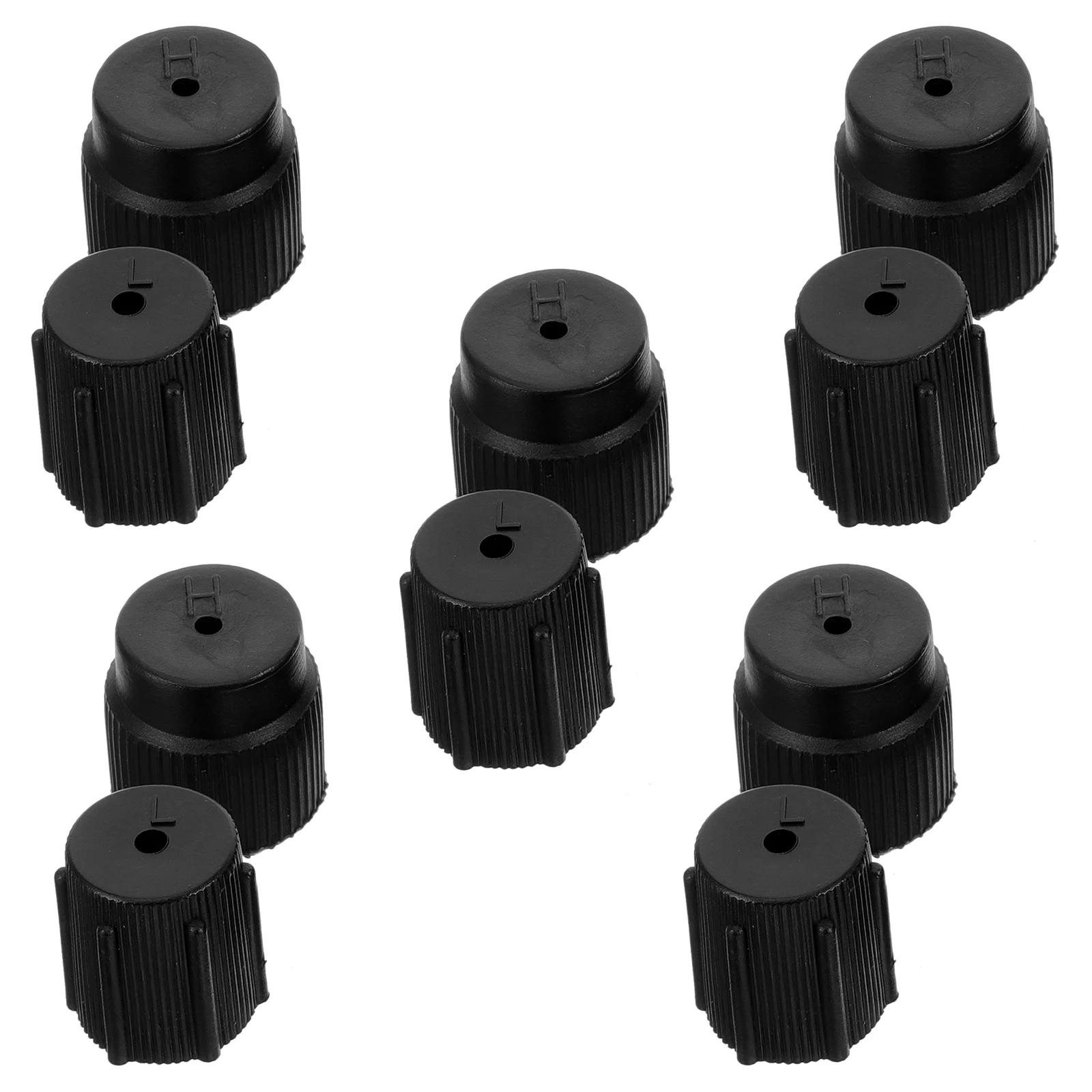 

10 Pcs Car Air Conditioner Pressure Cap Ac Charge Kit Valve Suite Charging Port Parts Black Recharge Caps