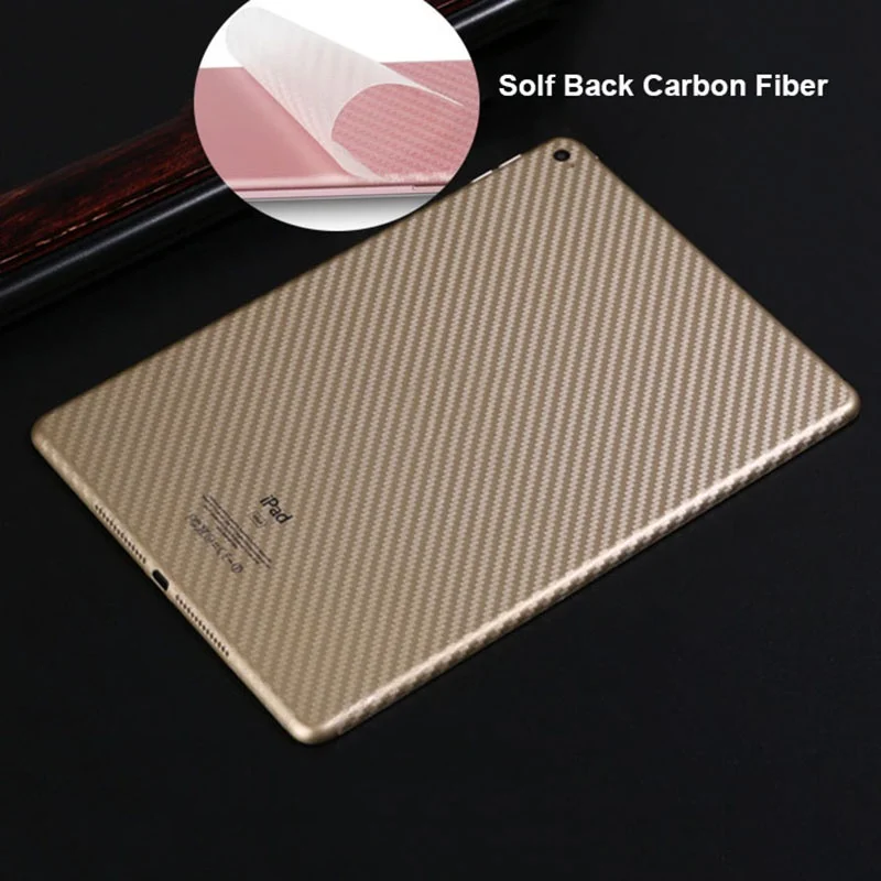 For Samsung Galaxy Tab S9 FE 10.9 inch Tab S9 FE+ 12.4 1 Set = Soft Back Carbon Fiber Film + Tempered Glass Screen Protector