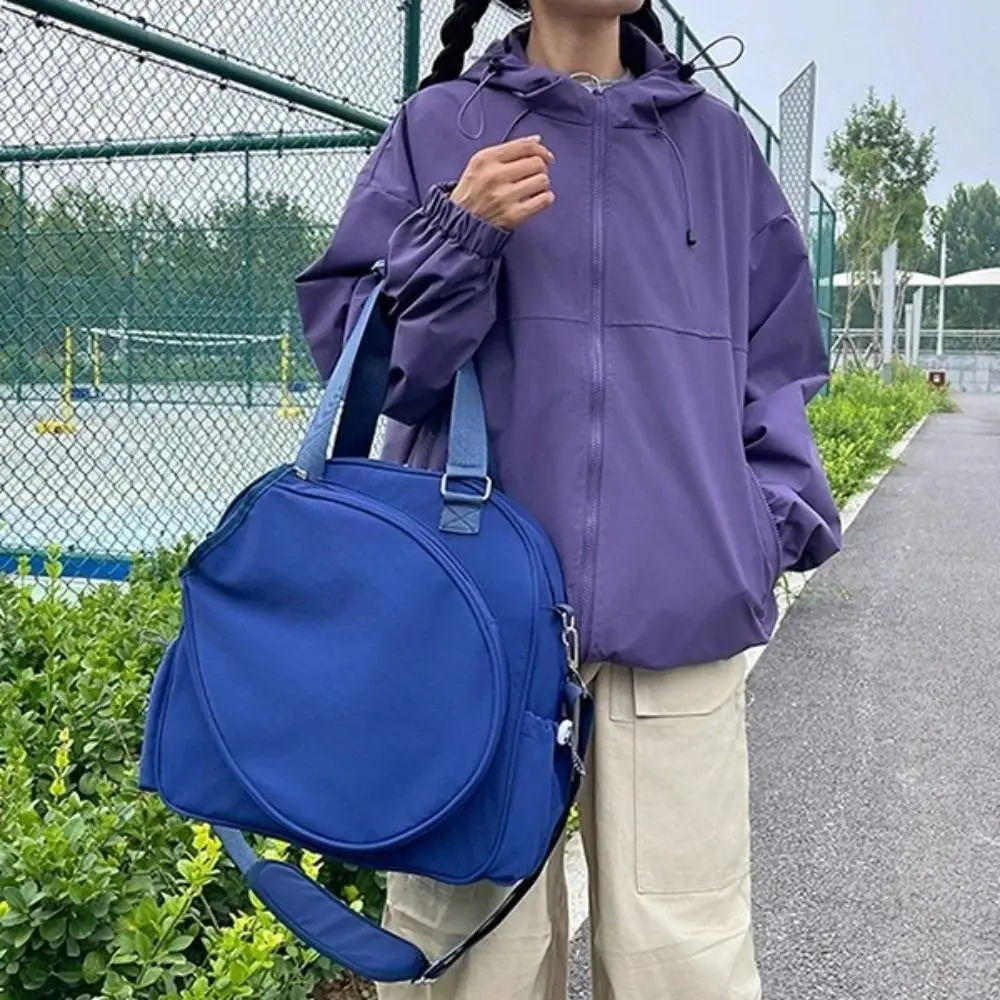 Large Capacity Tennis Backpack Solid Color Multi-functional Tennis Racket Bag Adjustable Waterproof Badminton Bag Gym Use