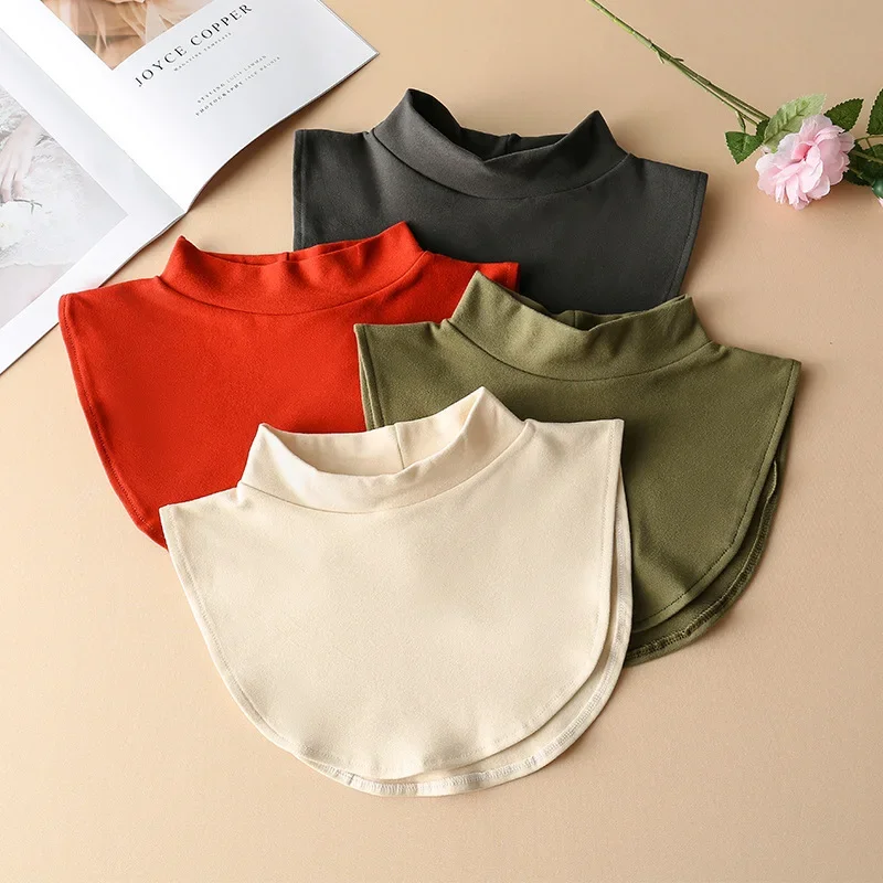 

Fashion Solid Color Soft Neck Cover Fake False Collar Half Collars Detachable