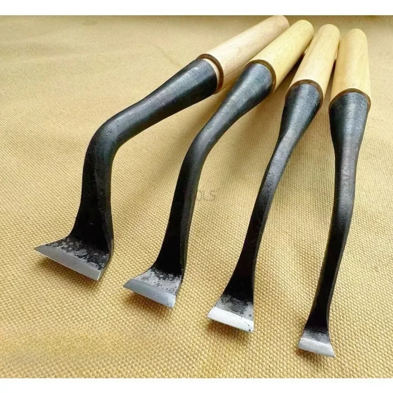 

Woodworking Carving Flat Mouth Knife Wood Carving Professional Portable Auxiliary Tool Set Rough Elbow Round Cutting Tool Set