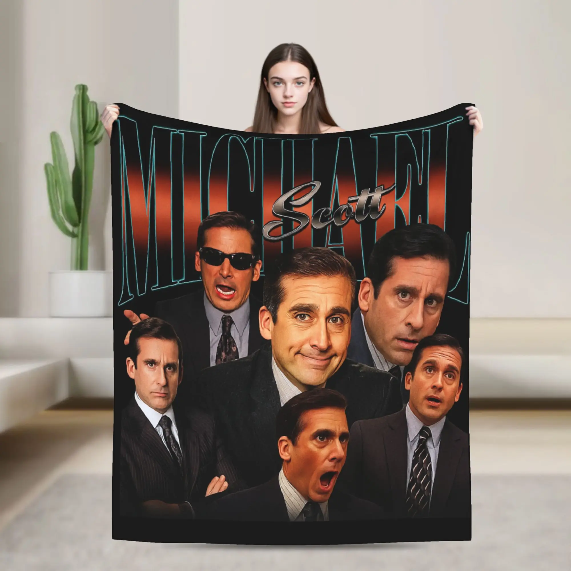 Manta de oficina Michael Scott, manta suave de calidad, sofá de primavera para estudiantes, silla, sofá cama, colcha novedosa