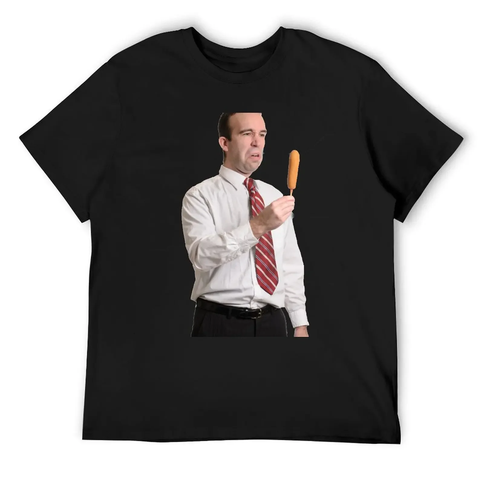 

Man Staring at Corn Dog T-Shirt plus size clothes graphic tee shirt baggy shirts mens fashion
