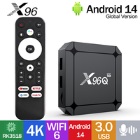 X96Q Rockchip RK3518 16G Smart TV Box Android 14 4K HD Set Top Box Wifi6 Streaming Media Player Google Voice Remote USB3.0 H.265