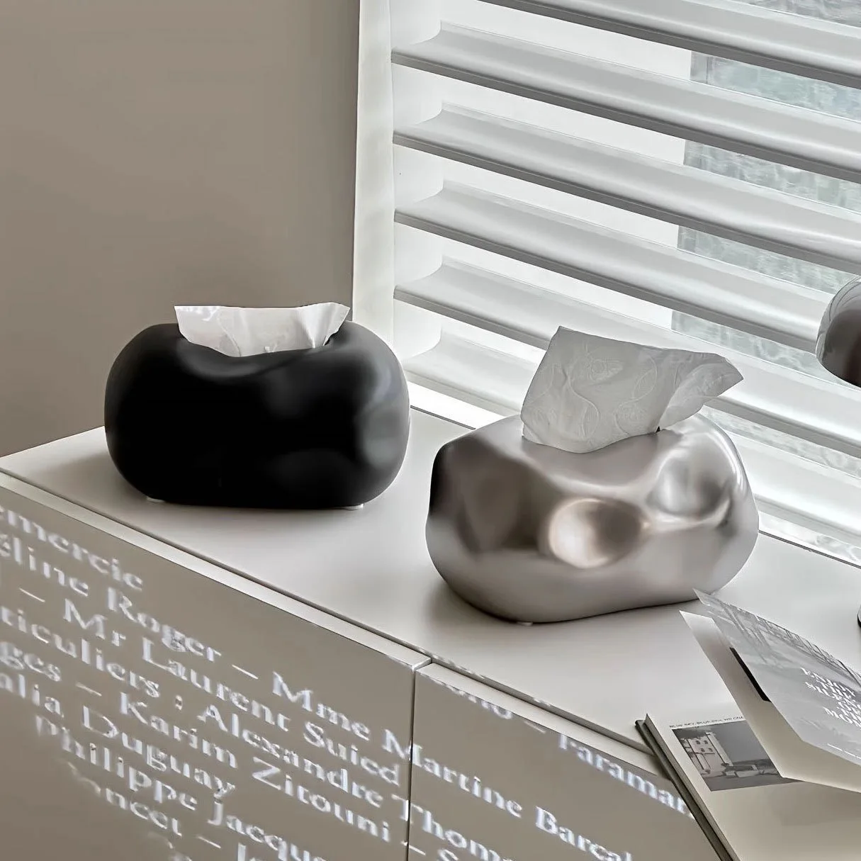 

Irregular Aesthetic Tissue Box, INS Nordic Style , Desktop Ornament, Creative Paper Storage Case for Office, Multiple Designs