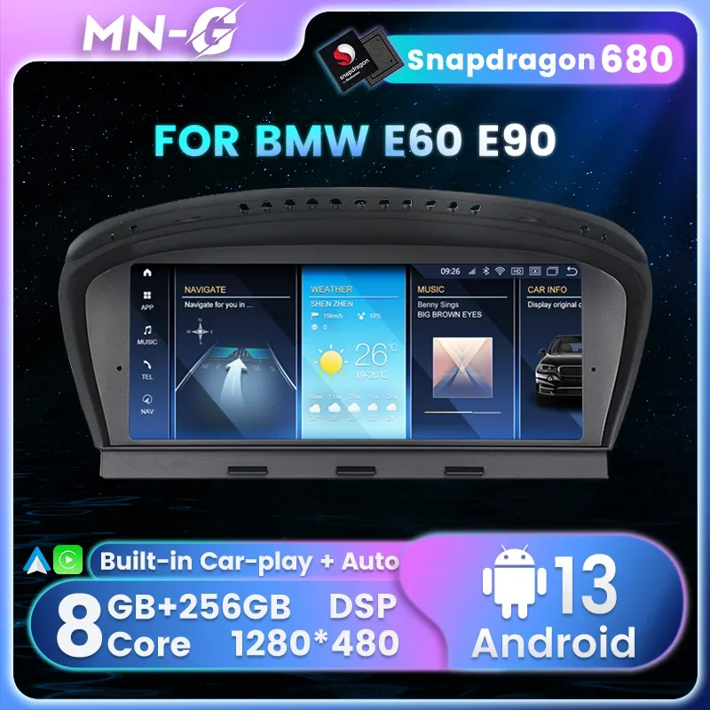 Android 13 Qualcomm 8+256G 8core Car Dvd Player  5 Series E60 E61 3 Series E90 E91 E92 GPS Car Video Voice Control