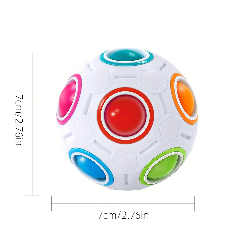 1pc Vibrant Magic Rainbow Puzzle Ball - Challenging Speed Cube, Fidget Toy, Stress Reliever, Fun Gift Idea - Perfect Christmas