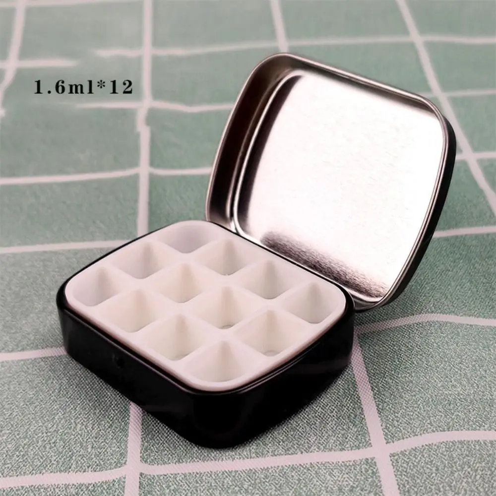 2Pcs Empty Watercolor Paint Palette 12/24 Grids Mini Watercolor Iron Box Moisture-proof Portable Paint Pigment Box