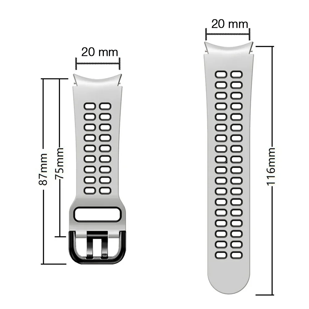 Bracelet en silicone pour Samsung Galaxy Watch 5, bracelet Smartwatch, pas de lacunes, classique, 20mm, 46mm, 42mm, 44mm, 40mm