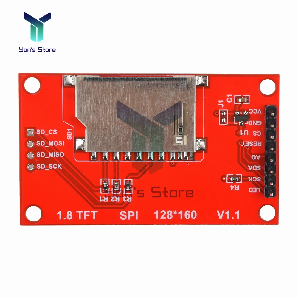 1.8 بوصة SPI المسلسل شاشة LCD وحدة 128x160 TFT وحدة عرض مع SD فتحة للبطاقات 8 دبوس ST7735S سائق لاردوينو لتقوم بها بنفسك