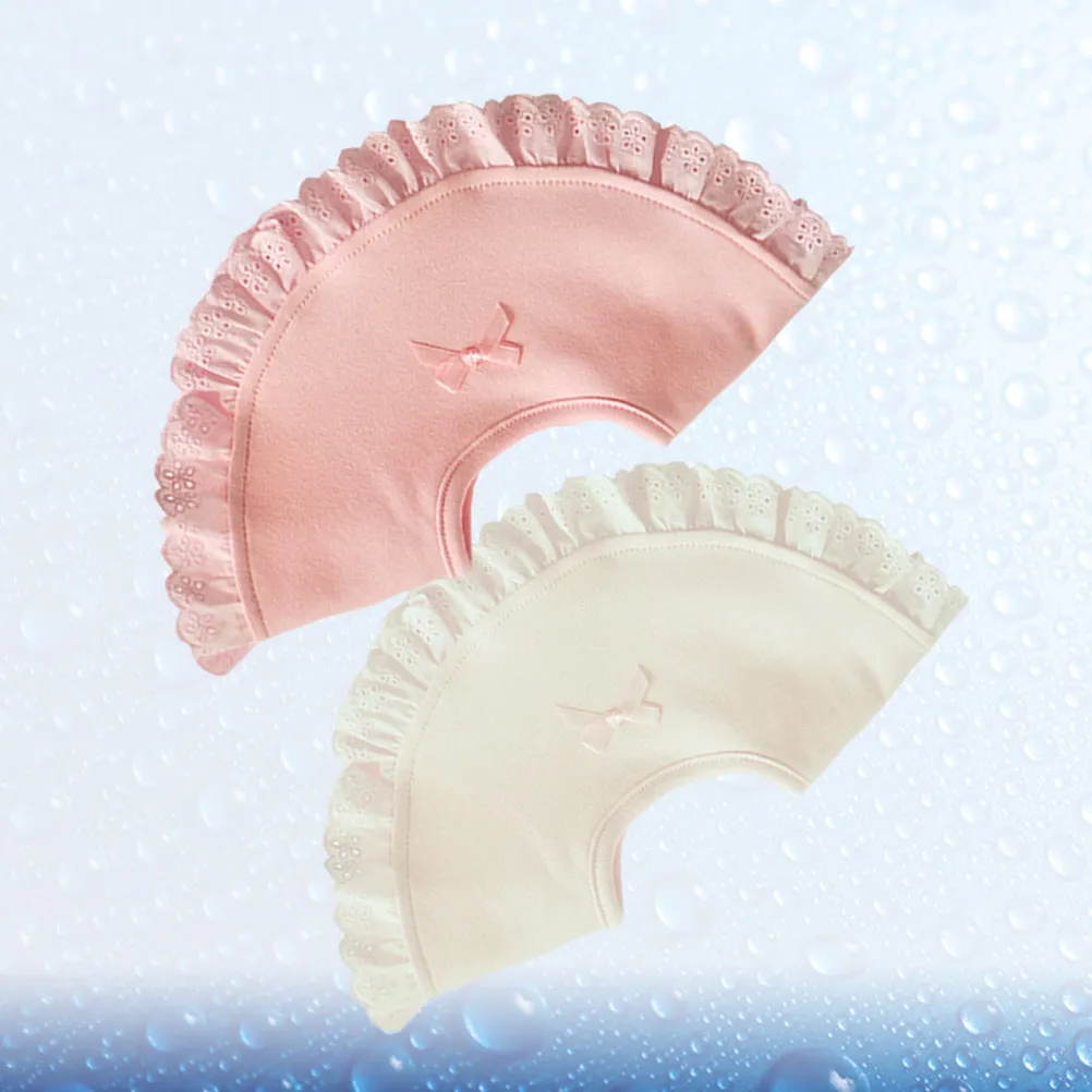 

2Pcs Lightweight Washable Cotton Bibs for Babies Bowknot Lace Trim Quick Dry Comfortable Feeding Apron Saliva Towel Infant Girls