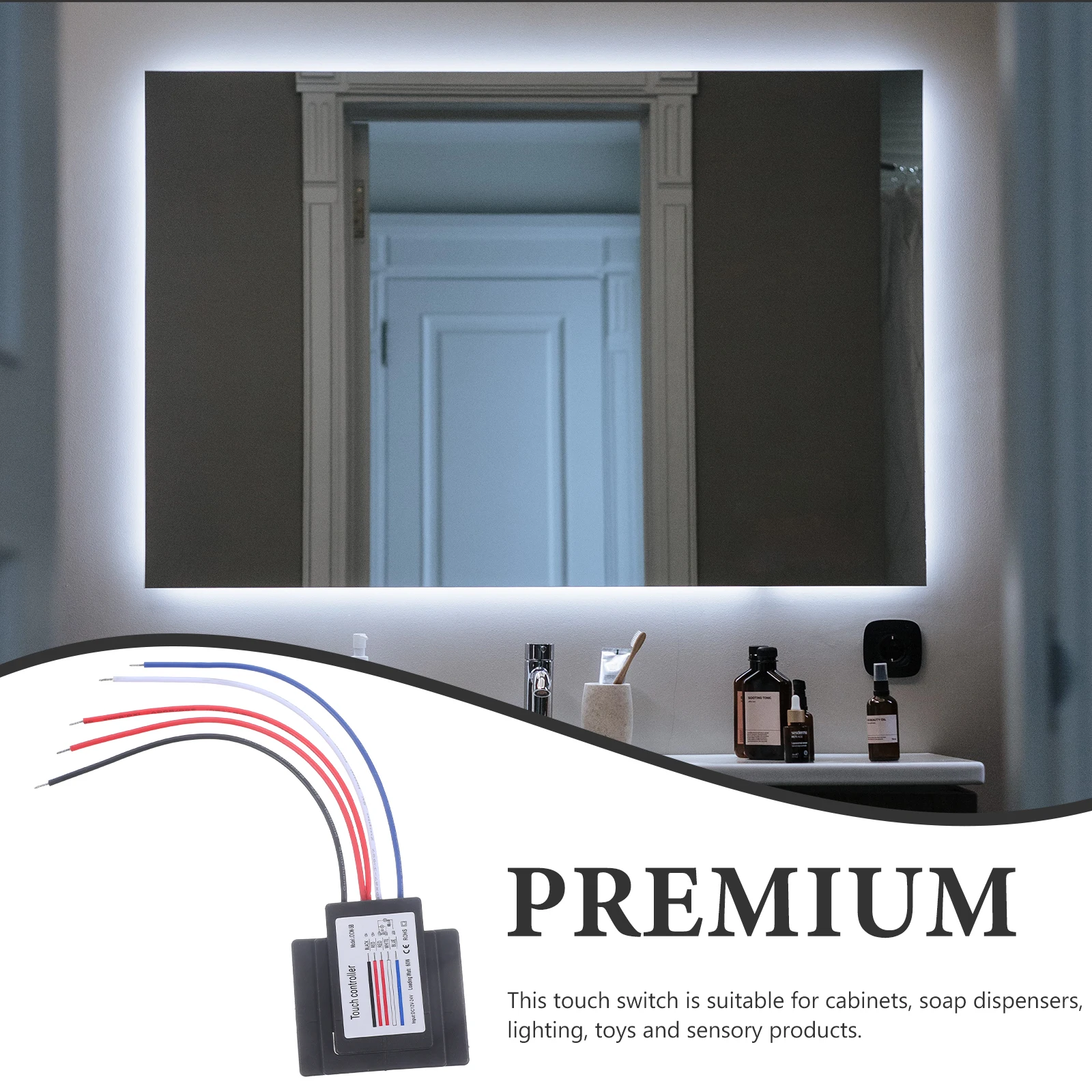 

Touch Sensor Module 12-24V Mirror Lamp Long-Lasting Pc Copper Material Dimming for LED Mirror Light