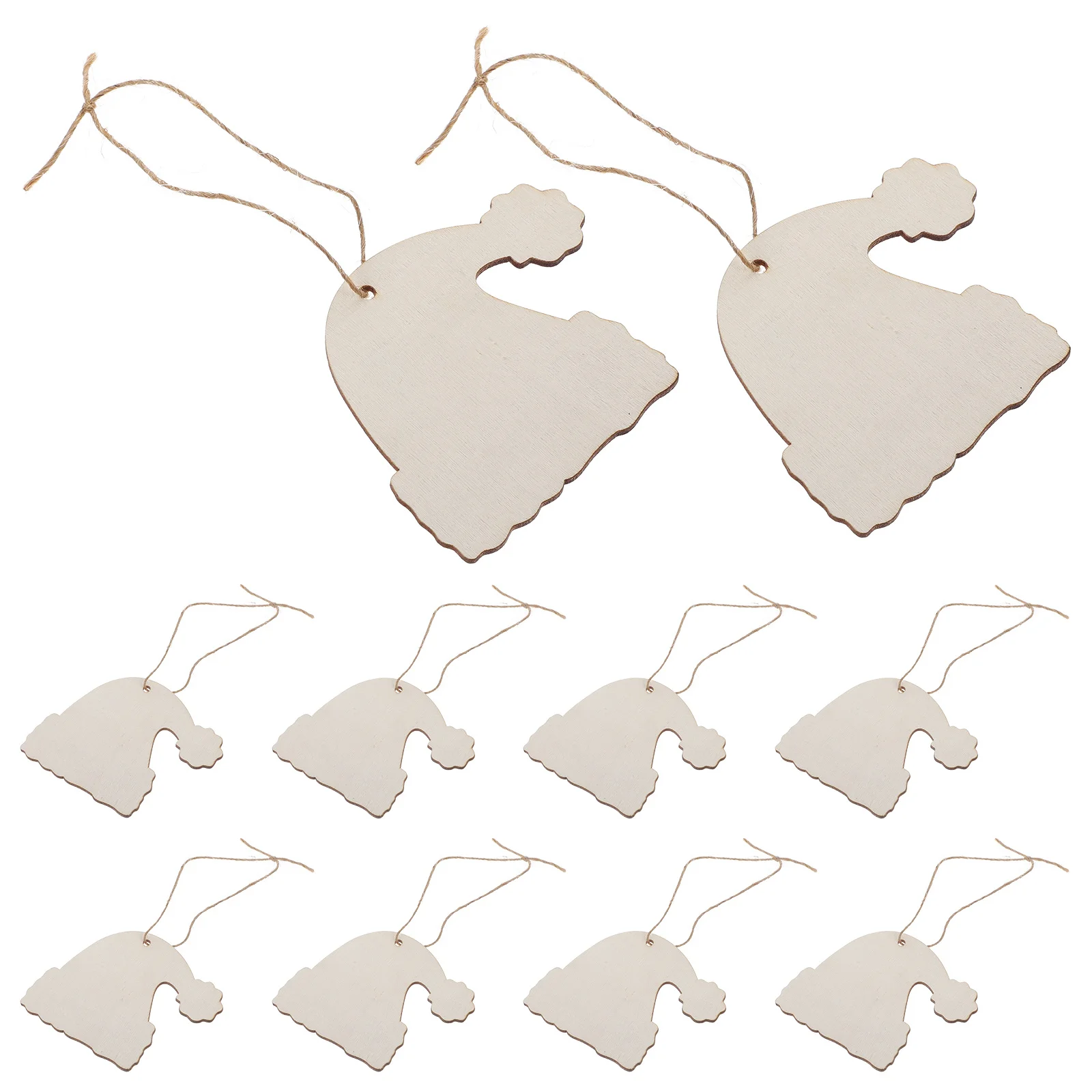 

10Pcs Xmas Hat Shape Hanging Pendant Wooden Ornaments Christmas Tree Decoration Home Garden Party Hanging Adornment