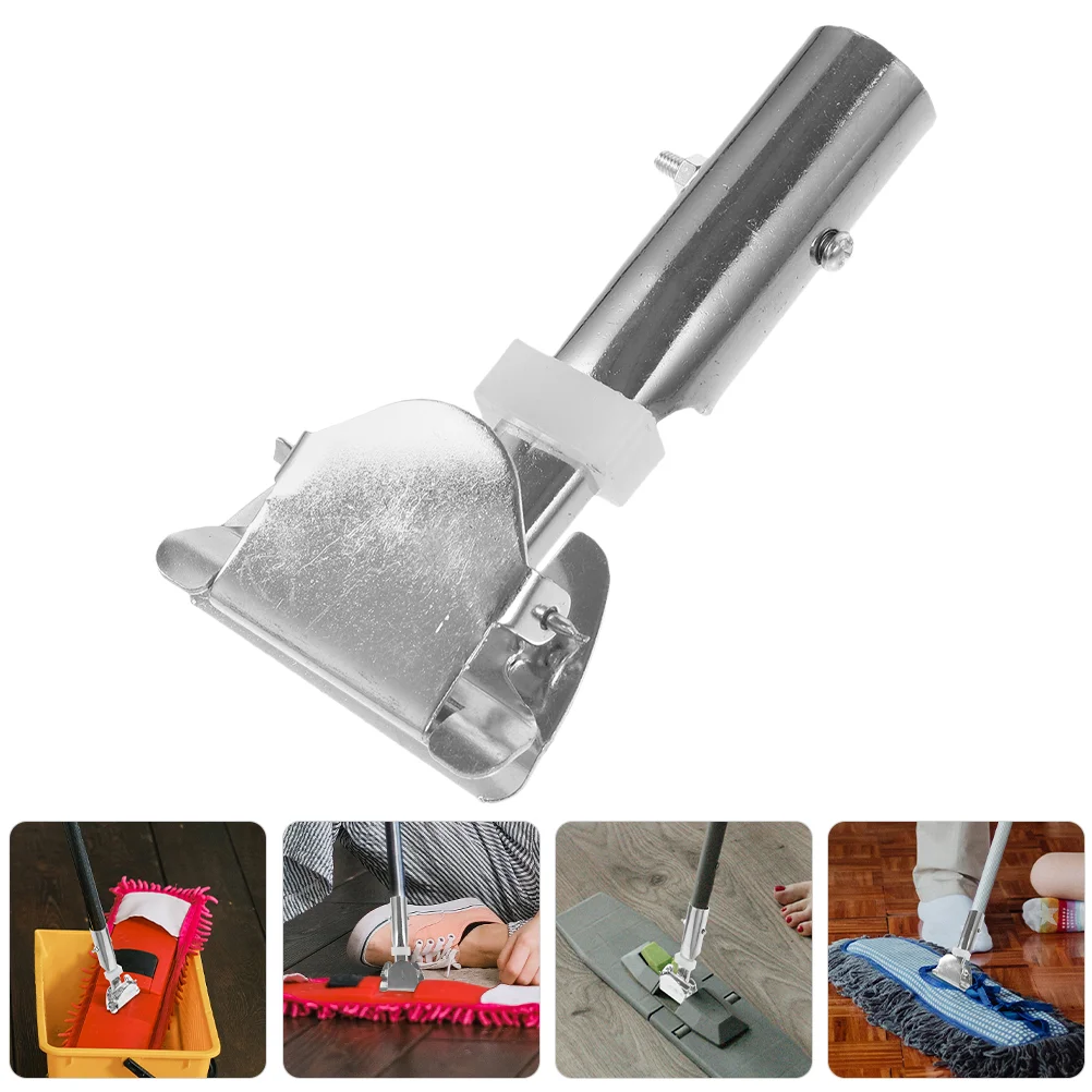 Mop Replacement Rod Clip Handle Chuck Pole Household Handles for Floor Cleaning Silver Stainless Steel