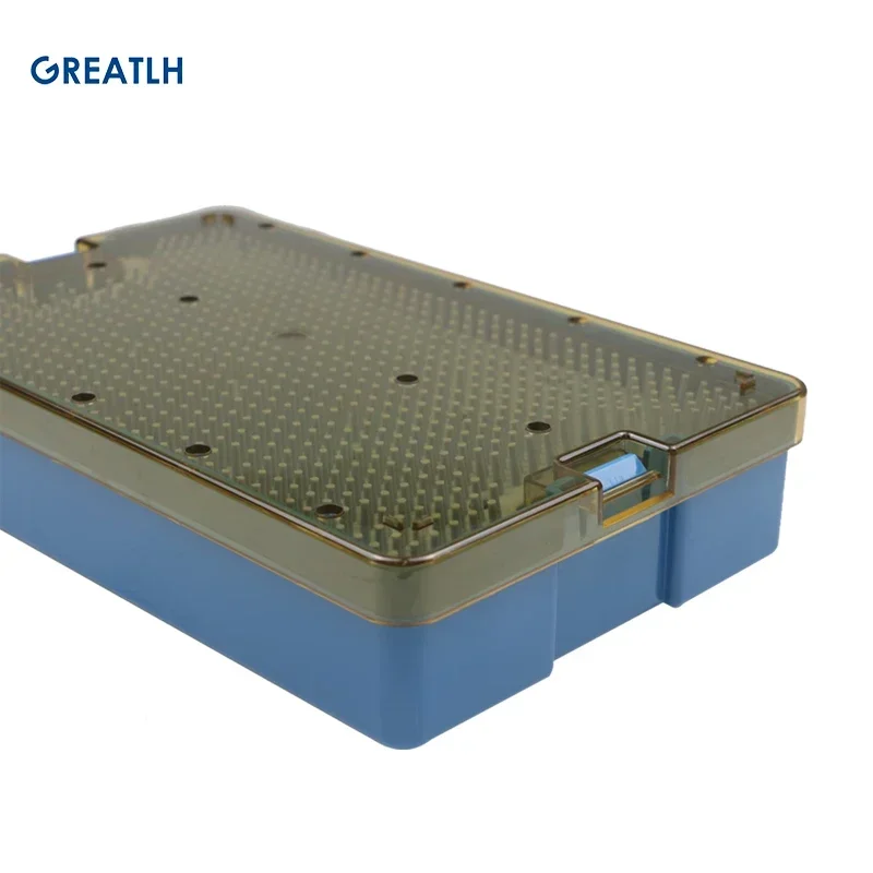 GREATLH Silicone Disinfection Case Box with Pad Sterilization Tray Case Box for Surgical Instrument Autoclave