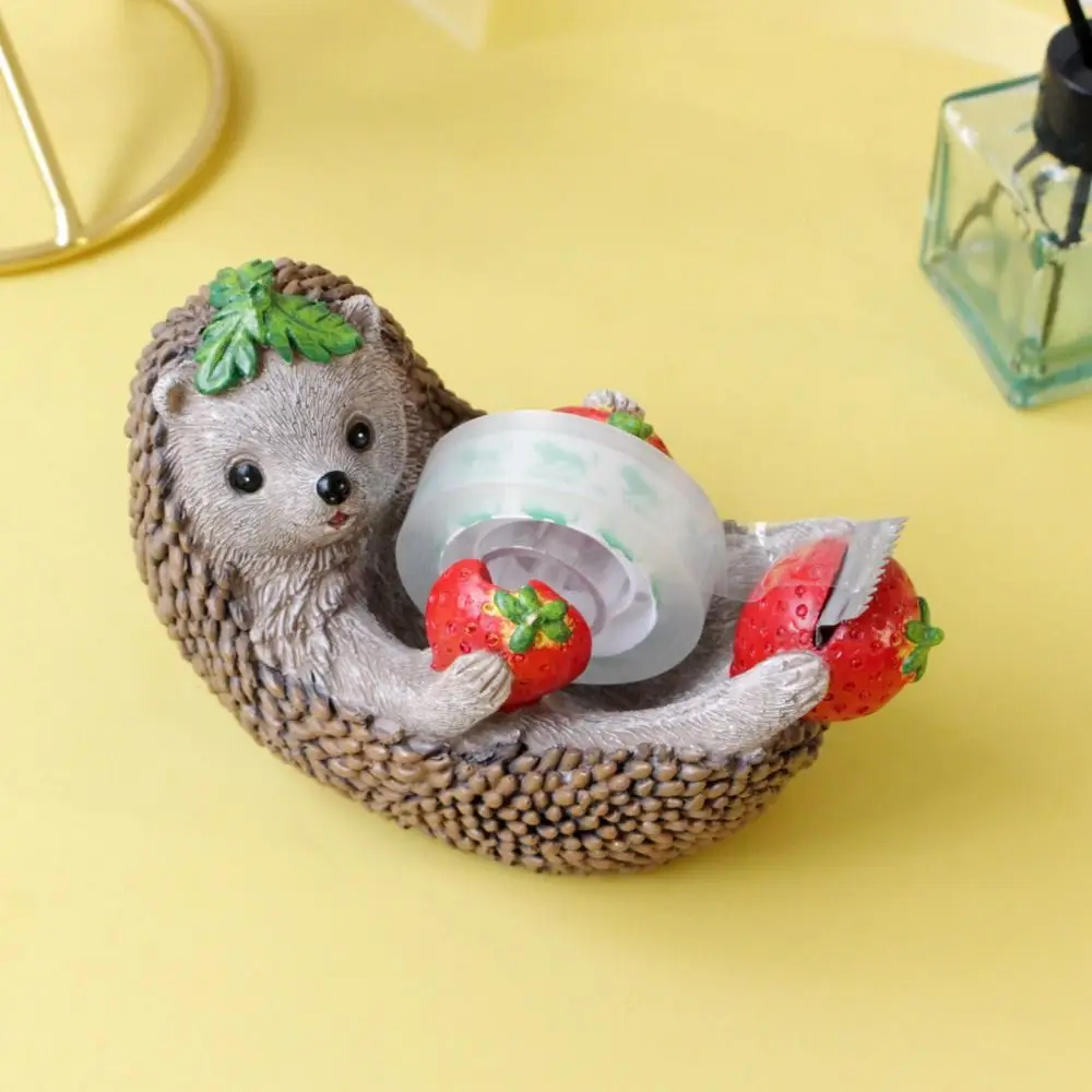 Set Cute Hedgehog Tape Holder Animal Shape Cartoon Hedgehog Tape Dispenser Easy to Use Hedgehog Desktop Ornaments Home Decor