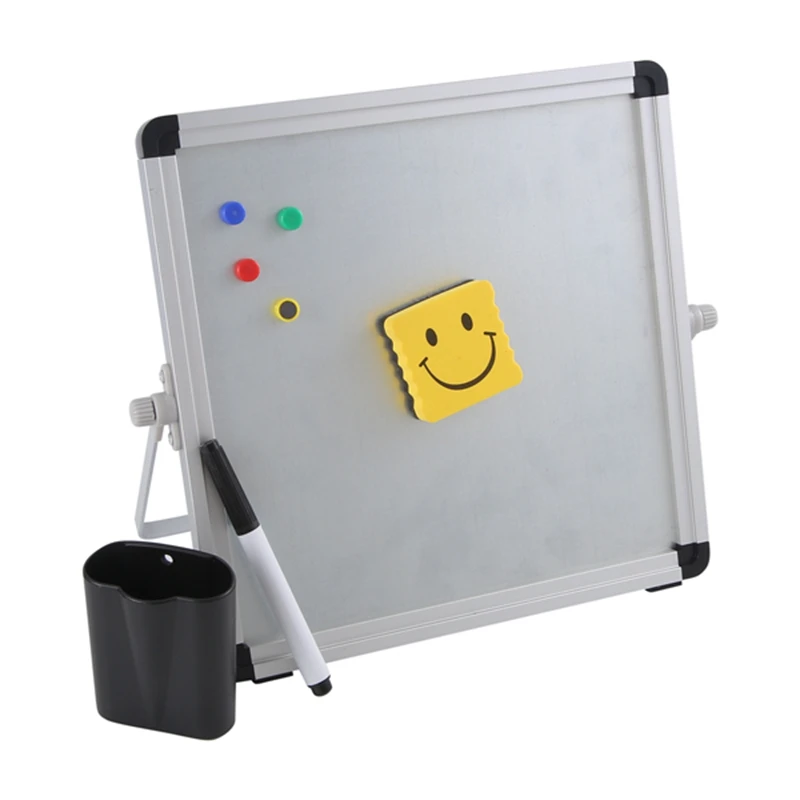 BA-Small Desktop Dry Erase Board Portable Small Magnetic Double Sided Whiteboard Easel For Kids To Do List White Board For Home