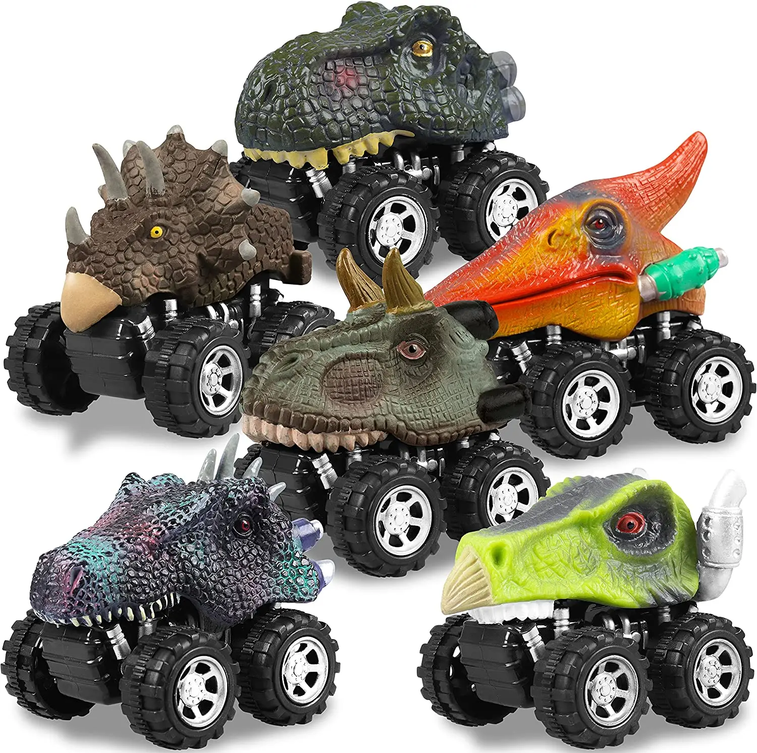 Giocattoli di dinosauro Tirare indietro le auto Mini Monster Truck Set di giocattoli per bambini Regali per ragazze dei ragazzi