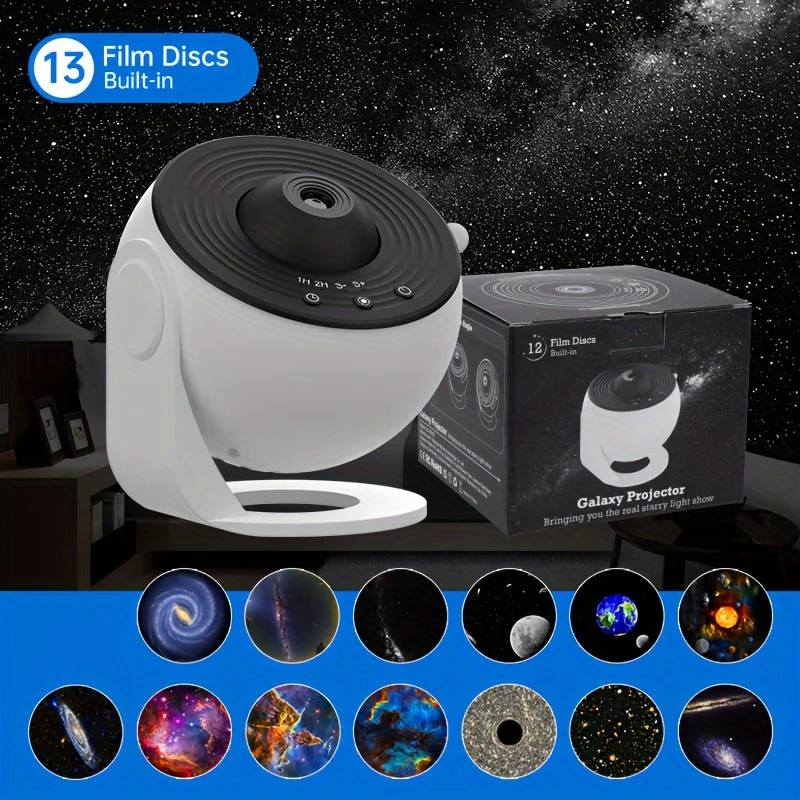 1pc New Globe Milky Way Projection Light Send 13 HD Star Lights Bedroom Full Of Star Atmosphere Lights Perfect For Holiday Party