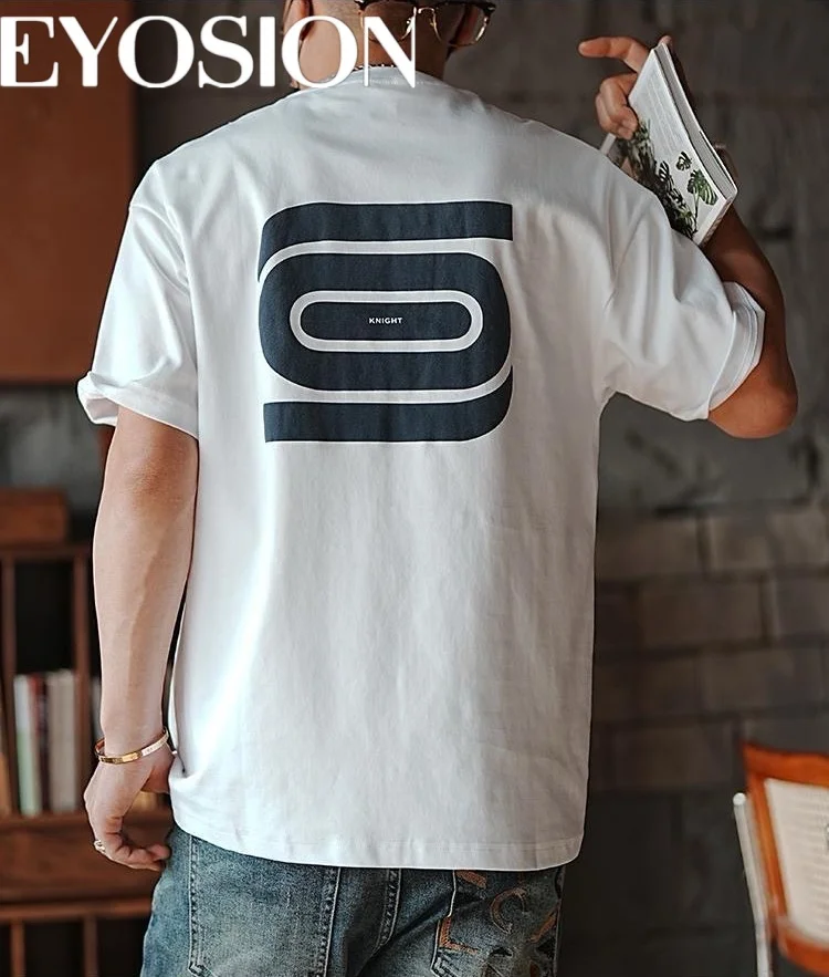 

Летняя модная мужская футболка с круглым вырезом и буквенным принтом, с короткими рукавами, высококачественная хлопковая футболка с короткими рукавами, 260 г, 4xl