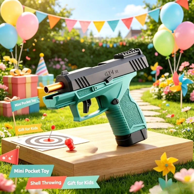 New 2026 Pocket Mini Gx4 Toy Continuous Shell Throwing Macara Soft Bullet Launcher BlowBack Airsoft Small Pistol