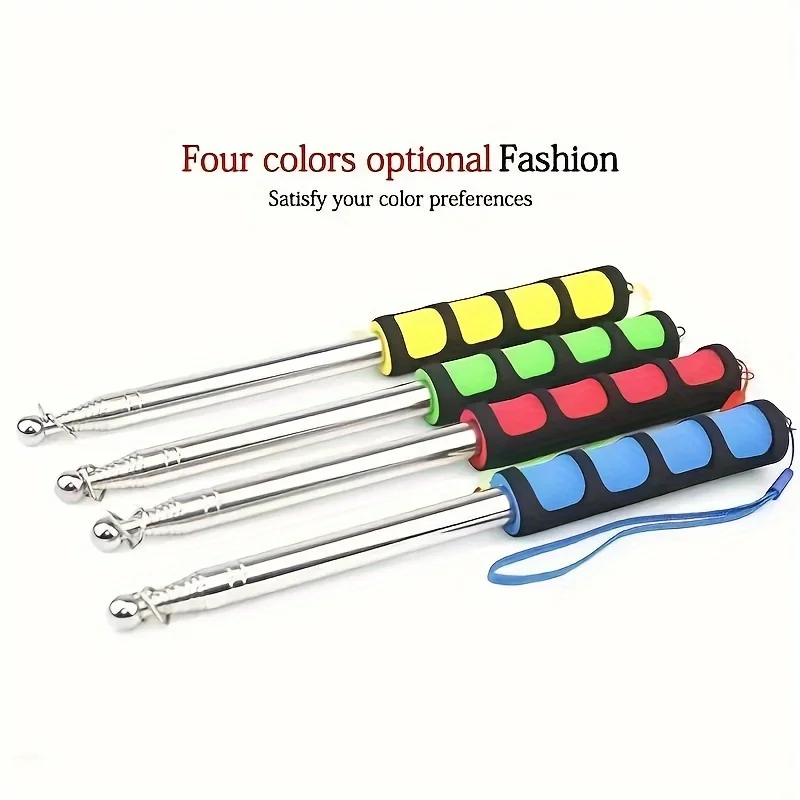 1Pc Telescopic Flagpole - Adjustable Stainless Steel Rod, Used for Teaching, Tour Guides, and Flying Banners!
