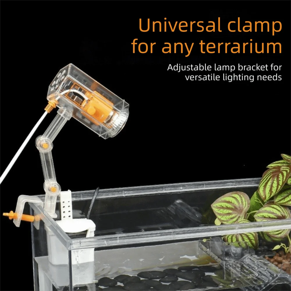 360° Rotatable Arm Turtle Basking Light Heat Preservation Simulated Sunlight Reptile Heat Lamp Detachable Light Bulb