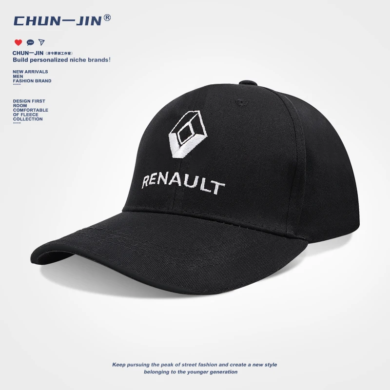 Emblem Embroidered Car Adjustable Racing Sport Baseball Hat Motorcycle Casual Cap For Renault ZOE QM6 Austral Kardian Rafale