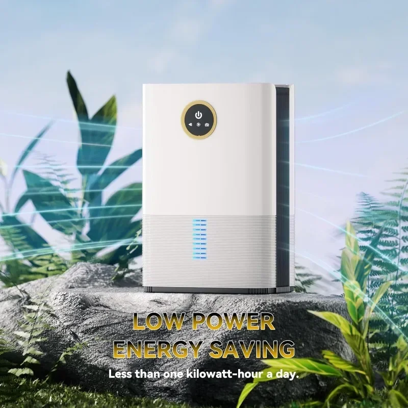 Dehumidifier for Room for Home, 50 OZ Water Tank Dehumidifiers Safe Drainage Auto-off Odor Removal for Basement Bathroom RV