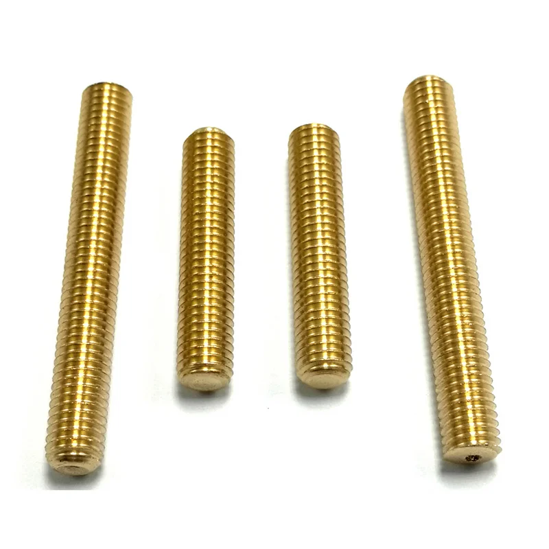 Din796 M2-M16 barra rosqueada completa de latão sólido totalmente cobre rosca métrica haste parafusos parafuso prisioneiro comprimento fixadores hastes 25-500mm