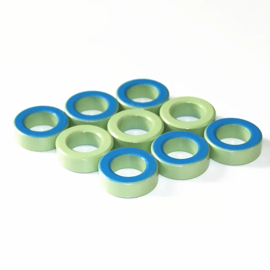 T130-52 Iron Ferrite Toroid Cores 33*20*11mm For Inductors Iron powder Core  Blue Green Ring