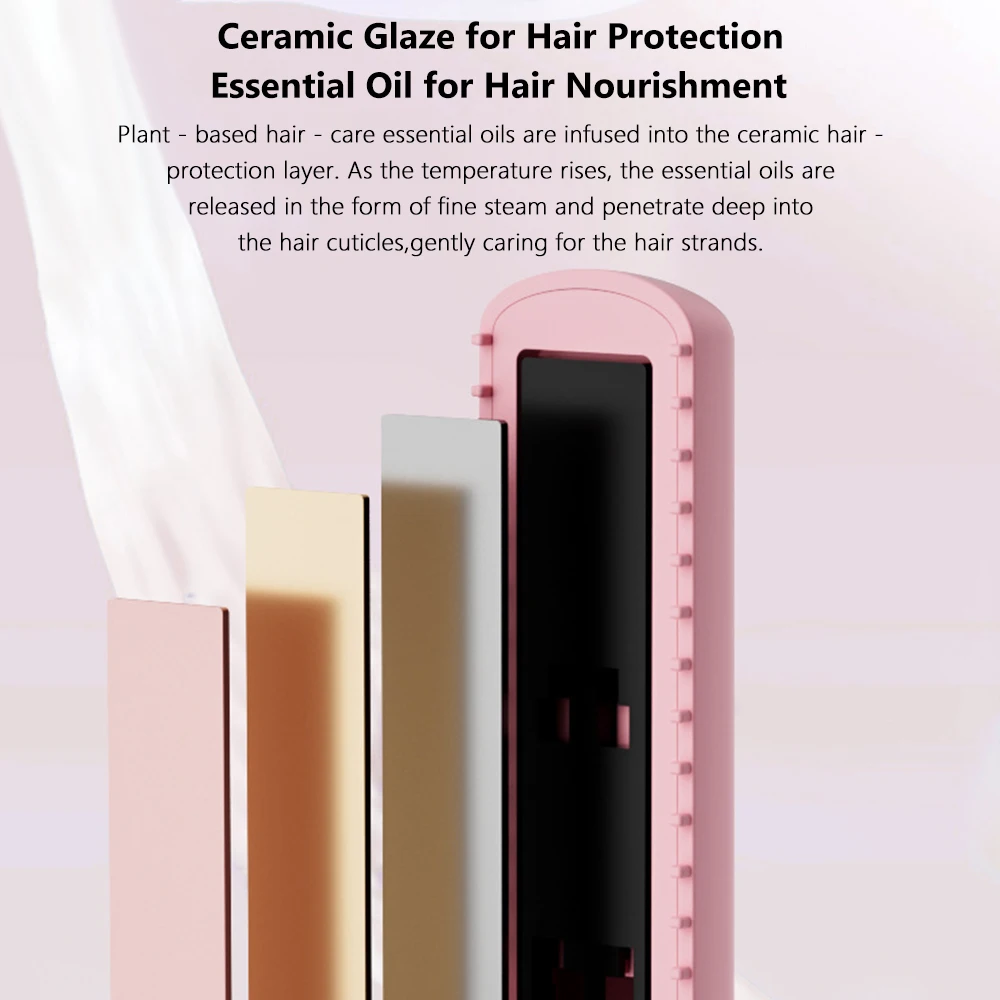 

Professional Wireless Hair Straightener​​ ​​Ceramic Plates​​ Fast Heating​​ ​​​​2-in1 Hair Tool​​ Styling Wand ​​Rechargeable​​