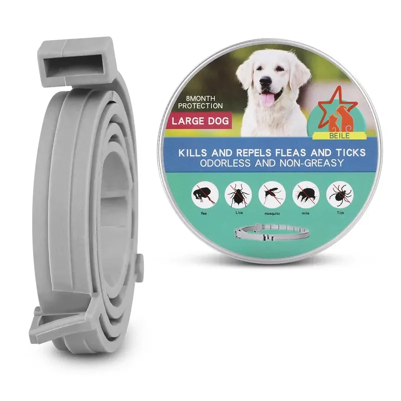 Collar Antipulgas y Garrapatas Ajustable de 38/70 cm para Mascotas, Collar Repelente de Insectos con Hebilla de Seguridad Dividida para Gatitos, Perros Grandes, Gatos y Perros