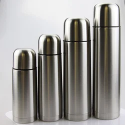 Double-layer Bullet Shape Thermos Stainless Steel BPA Free Water Bottle Vacuum Flask Drink Bottle Coffee Mug for Travel Cup