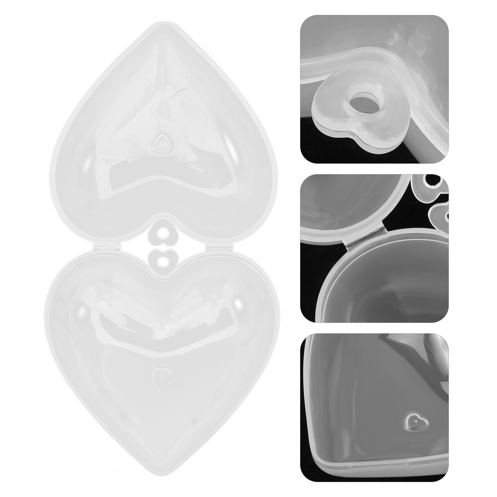 

Pacifier Container Clear Plastic Case Storage Holder Durable PP Lightweight Compact Dustproof Heart Shape Baby Pacifier Box