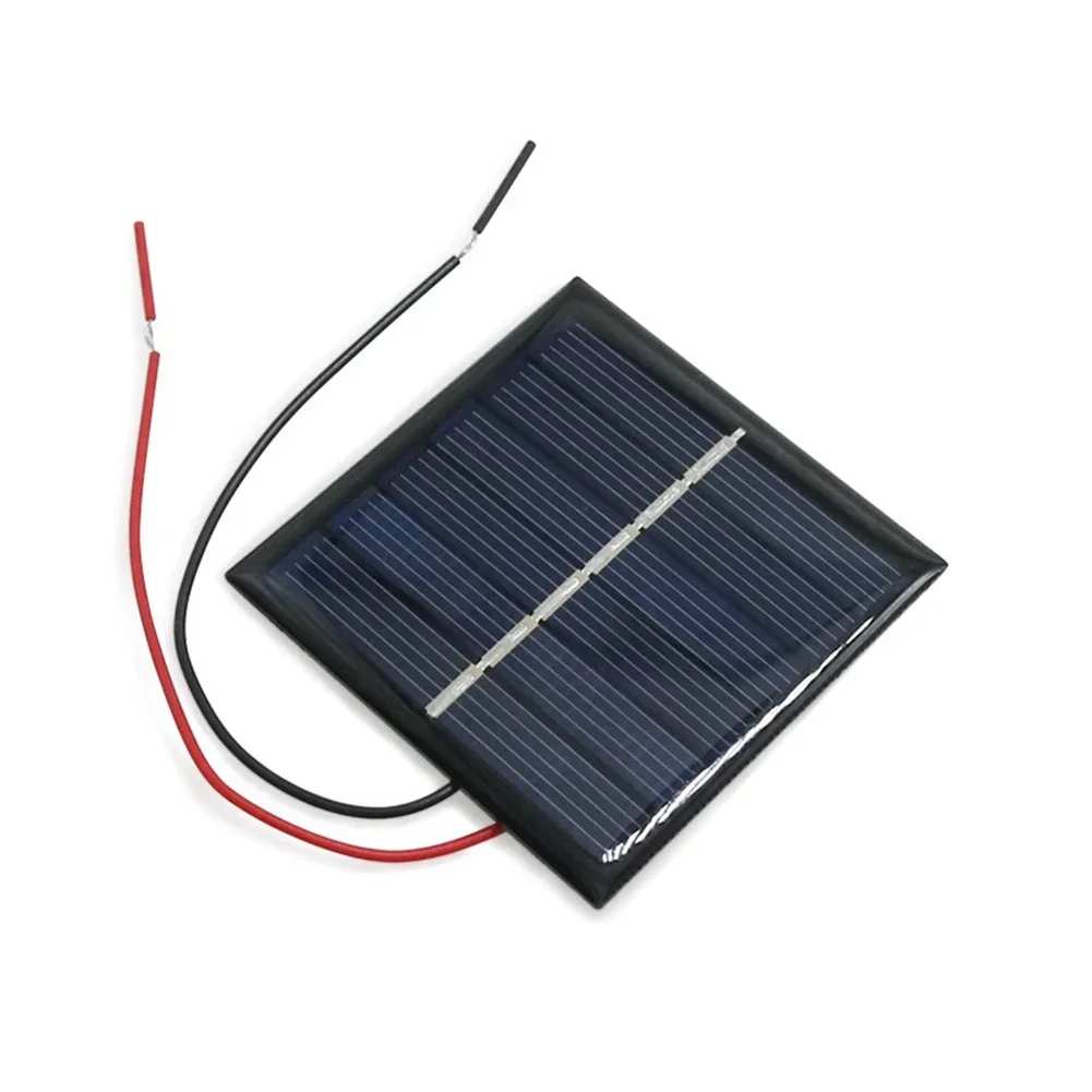 2-3V 0.4W Mini Solar Pane 60*60mm Solar Panels With Wires Electronic Components 100mA Polycrystalline Silicon Adhesive Board