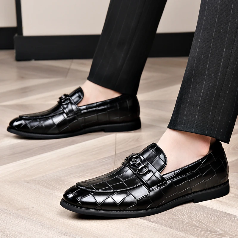 Man Shoes Genuine Leather Male Footwear Casual Shoes Business Formal British Style Luxury Male Loafers For Men Black Plus Size46