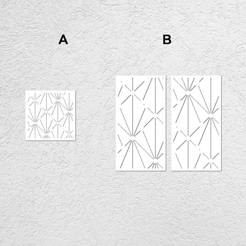 Stencil da 30cm - 70cm per la pittura di decorazioni per pareti in gesso decorativo Larges in mattoni Decor Tiles Template Line Art Linear Geometry