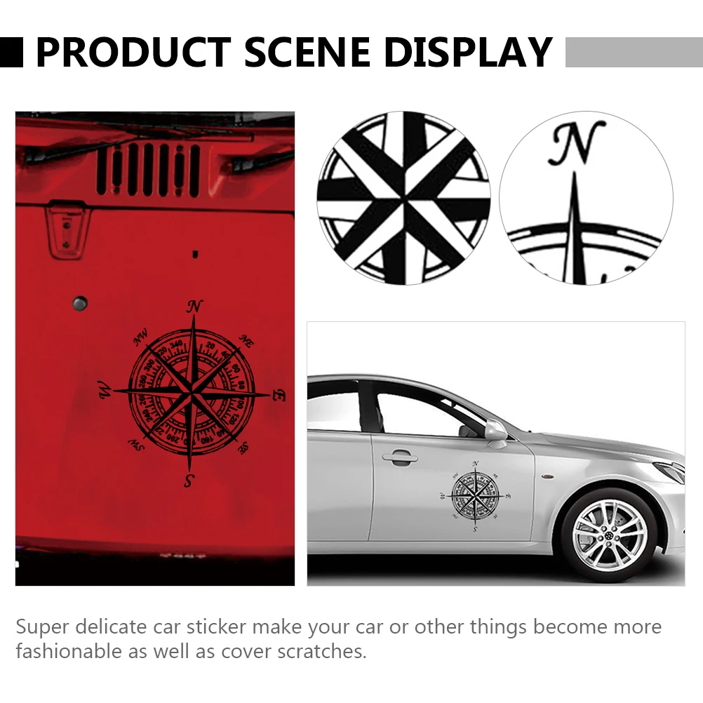 

2 pcs Compass Delicate Auto Decals Waterproof PET Stickers for Vehicle Decoration Car Interior Stickers Car Decorations
