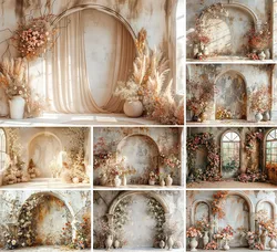 Mehofond Photography Background Boho Floral Arch Texture Adult Birthday Wedding Maternity Portrait Decor Backdrop Photo Studio