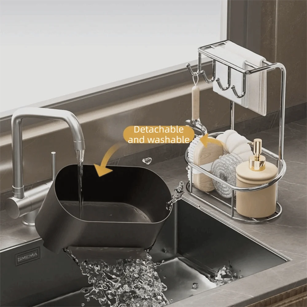 gunmetal-gray-kitchen-sink-organizer-compact-design-functional-design-storage-organizer-rack-sleek-modern-look-drainage-base