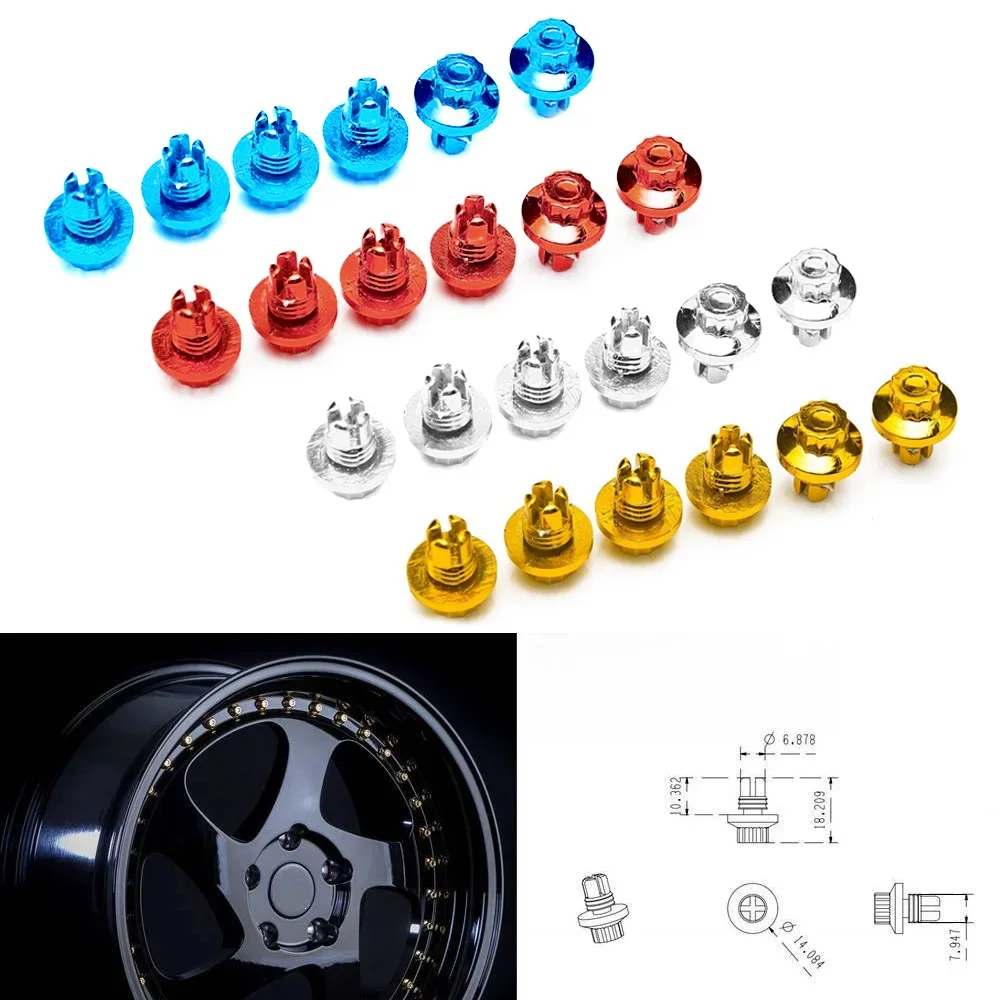 For Rim Lip Decoration Replacement Car Wheel Rivets 25 pcs/set Universal Plastic Car Wheel Rivets Nuts Studs Bolts Rivets