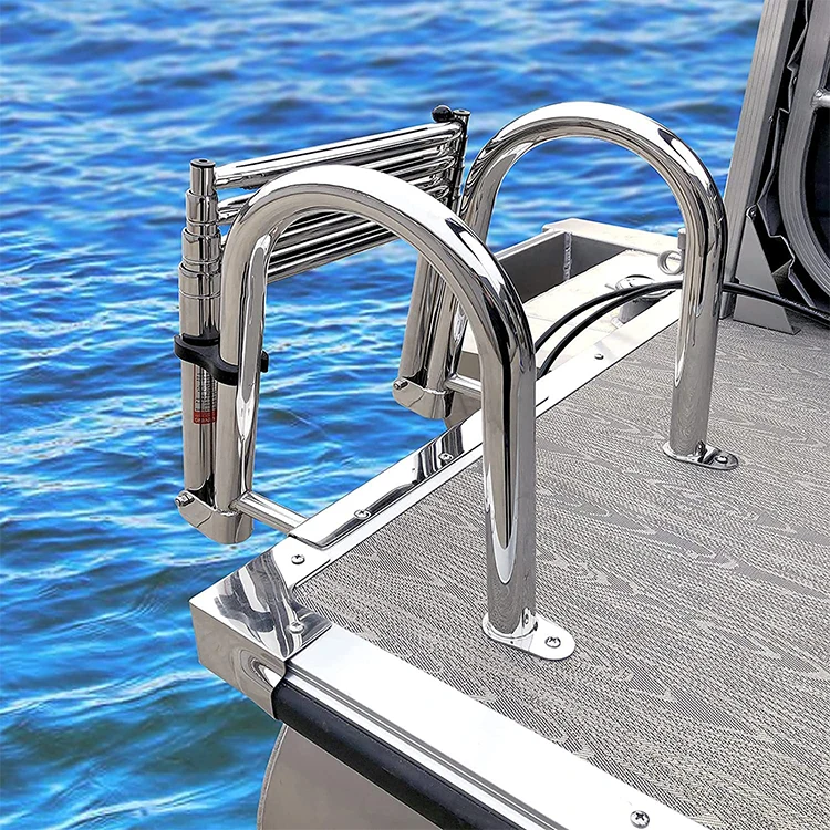 HOMFUL Marine roestvrijstalen bootinstapladder Opvouwbare opstapladder Telescopische bootladder voor boot