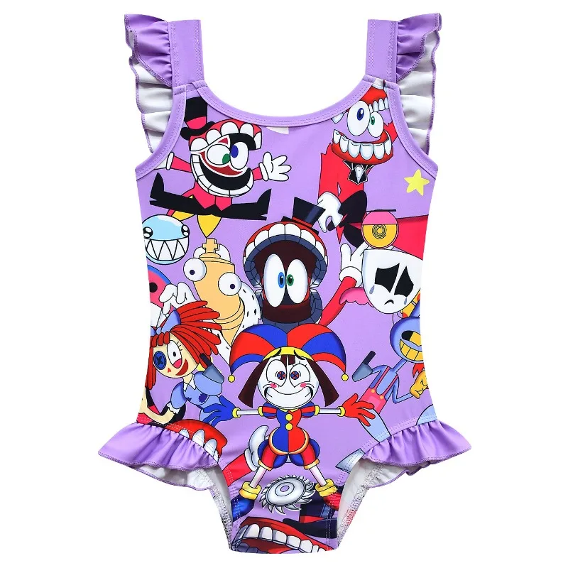 Amzing Digital Circus Girls Swimsuit Swimming One Piece Swimsuit Fashion Jax Pomni Swimwear For Children Summer Bathing Suits