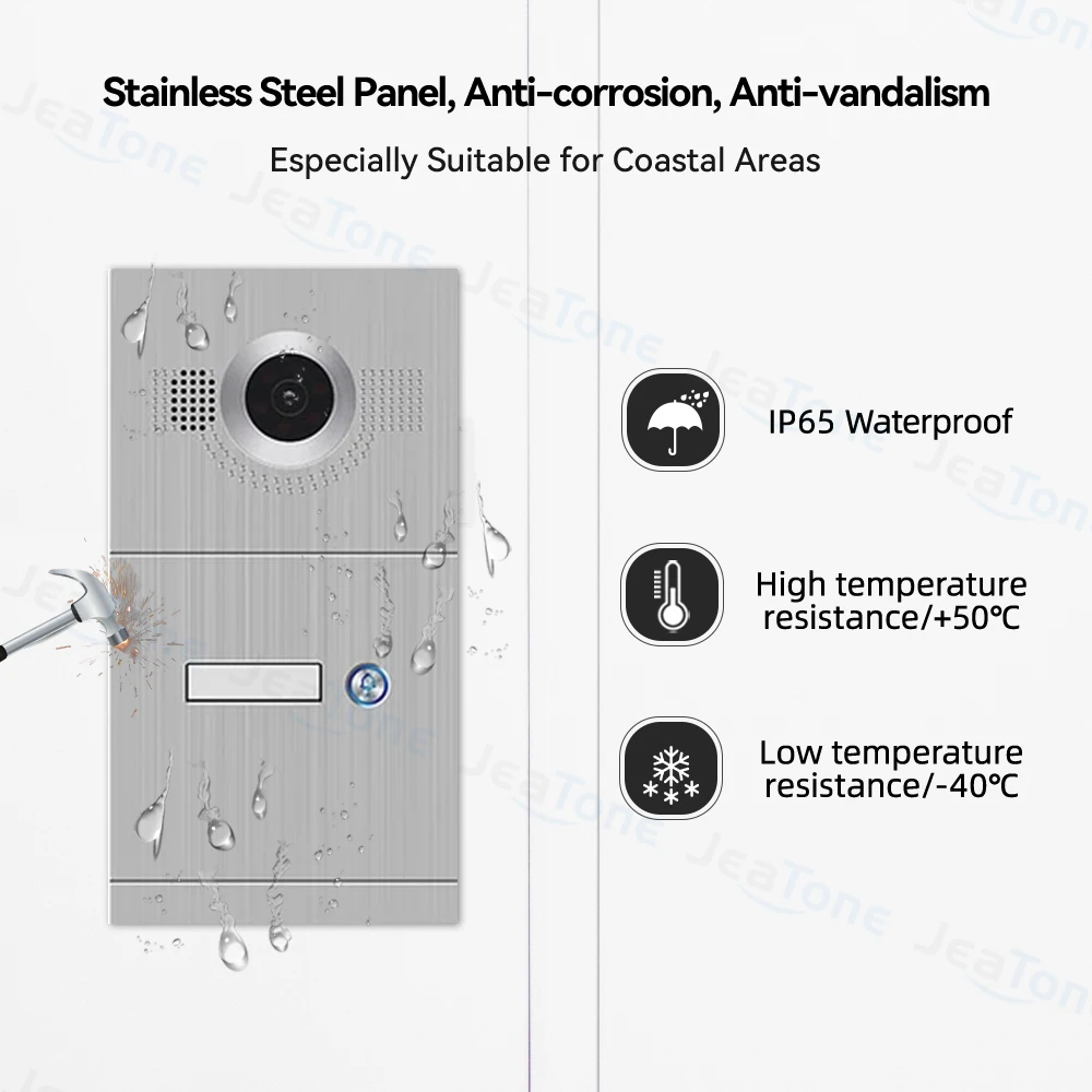 Imagem -04 - Jeatone-impermeável Tuya Private Residencial Walkie Talkie Full Touch Wifi Video Intercomunicador 1f 2f 3f 4f Apartamento Ip65 960p 7